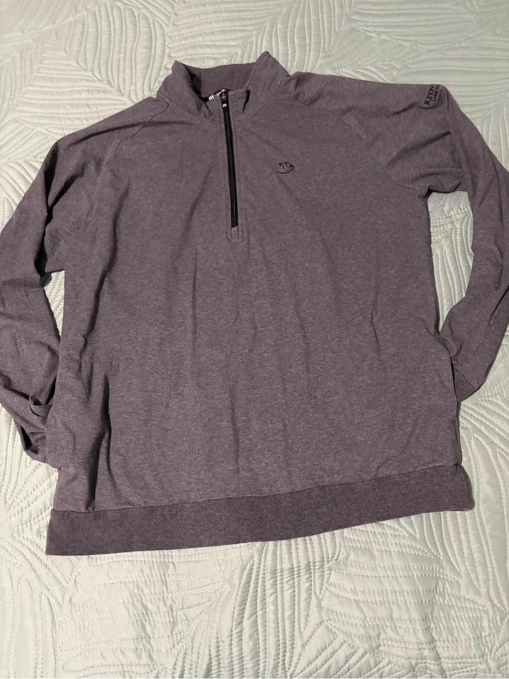 Travis Mathew Pullover Mens -XL- Gray Quarter Zip Golf Sweatshirt Reynolds Logo